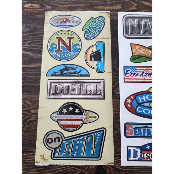 Scrapbooking Stickers Lot NAVY Armed Forces Patriotic New Vintage Retired #22 - Picture 2 of 6